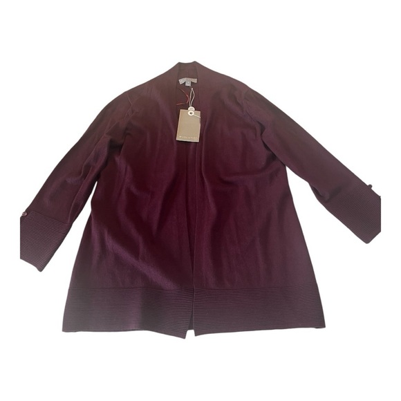 Stitch Fix Cranberry Super Soft Open Front Cardifan 3/4 Button Detail Sleeves - Picture 11 of 11